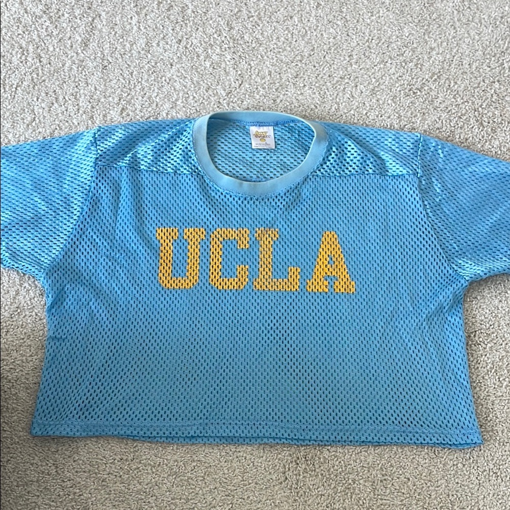 Blue Mesh UCLA Vintage Crop Top